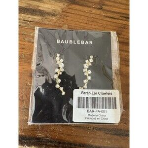 Gorgeous Goldtone Clear Rhinestone BAUBLEBAR Earrings New Farah Ear Crawler